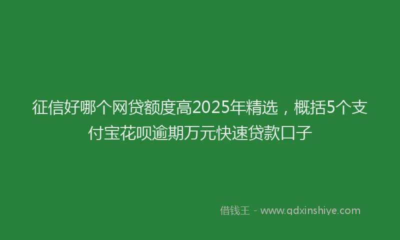 征信好哪个网贷额度高2025年精选，概括5个支付宝花呗逾期万元快速贷款口子