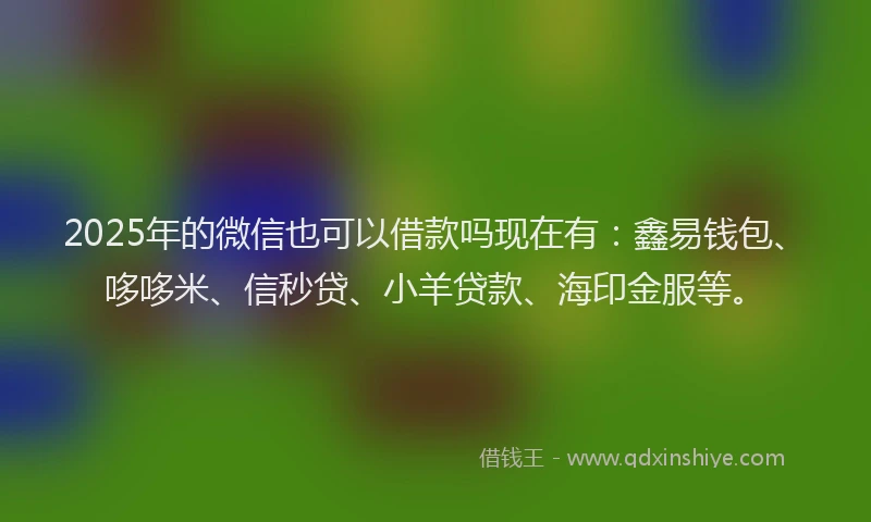 2025年的微信也可以借款吗现在有：鑫易钱包、哆哆米、信秒贷、小羊贷款、海印金服等。