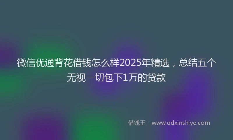 微信优通背花借钱怎么样2025年精选，总结五个无视一切包下1万的贷款
