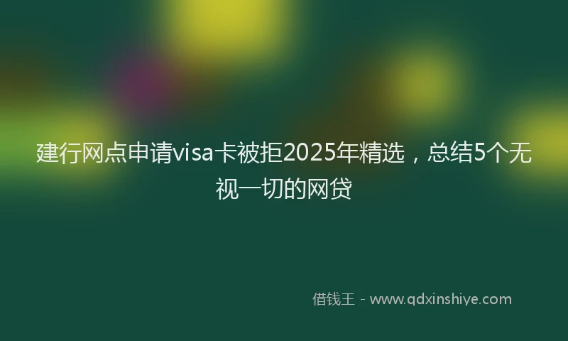 建行网点申请visa卡被拒2025年精选，总结5个无视一切的网贷