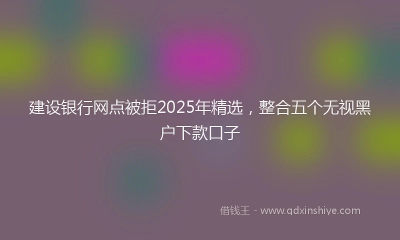 建设银行网点被拒2025年精选，整合五个无视黑户下款口子