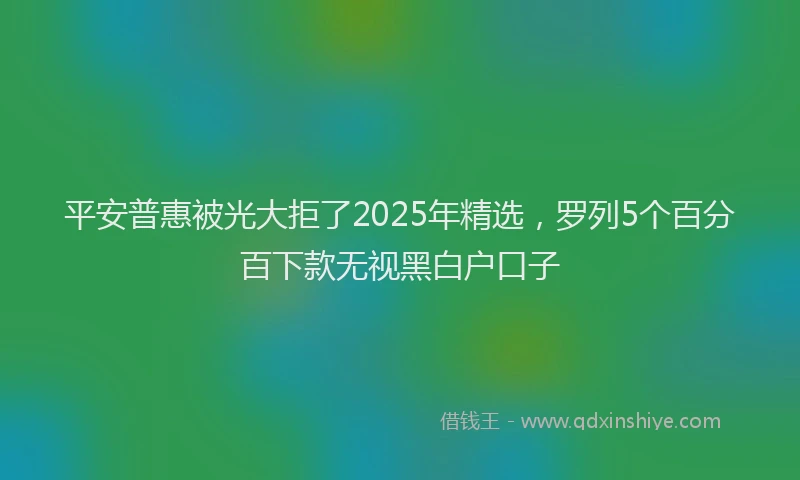平安普惠被光大拒了2025年精选，罗列5个百分百下款无视黑白户口子