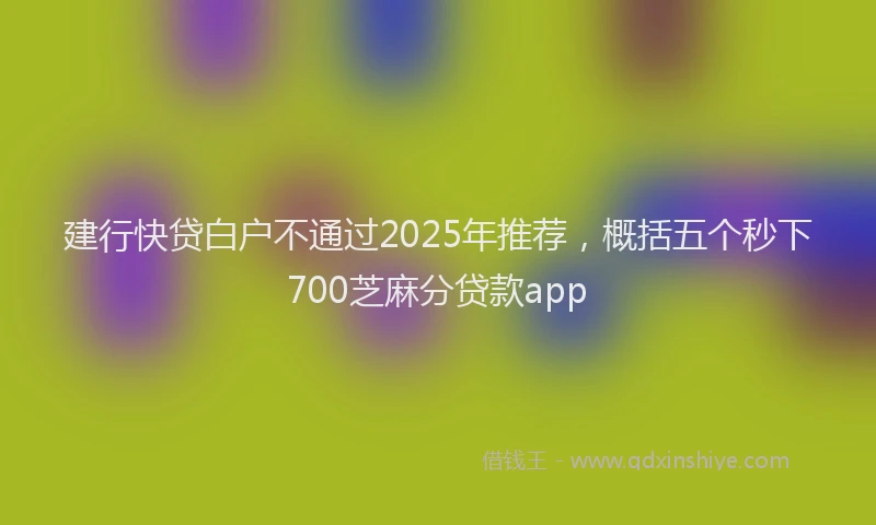 建行快贷白户不通过2025年推荐，概括五个秒下700芝麻分贷款app