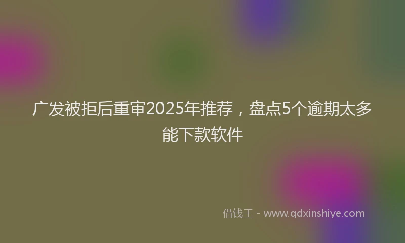 广发被拒后重审2025年推荐，盘点5个逾期太多能下款软件