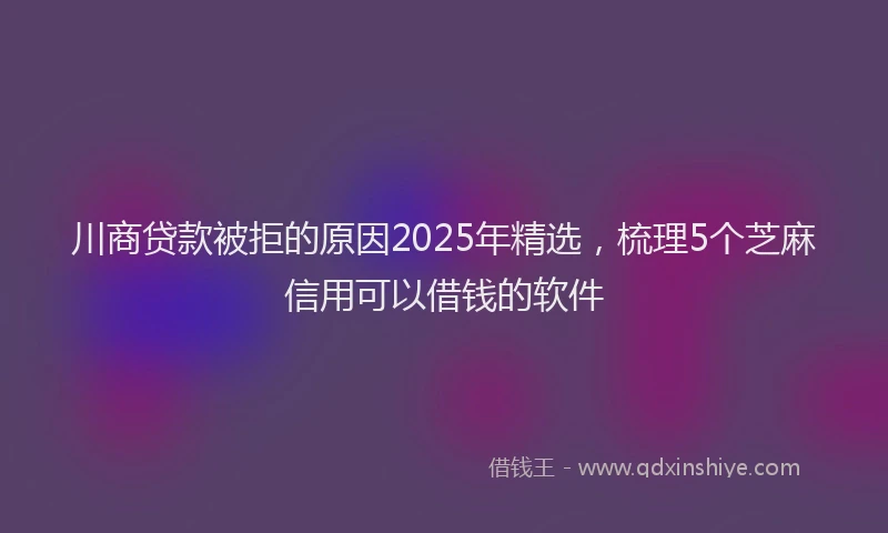 川商贷款被拒的原因2025年精选，梳理5个芝麻信用可以借钱的软件