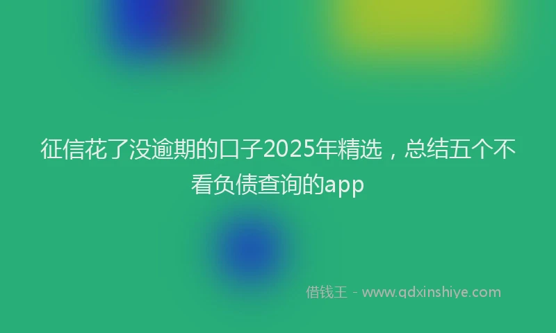 征信花了没逾期的口子2025年精选，总结五个不看负债查询的app