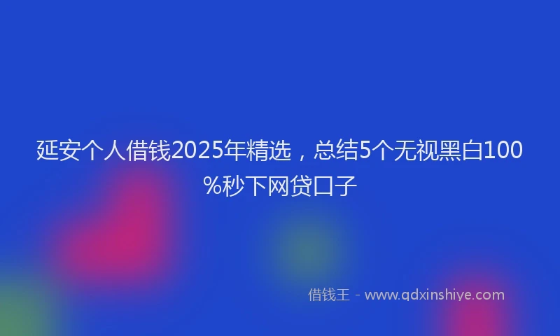延安个人借钱2025年精选，总结5个无视黑白100%秒下网贷口子
