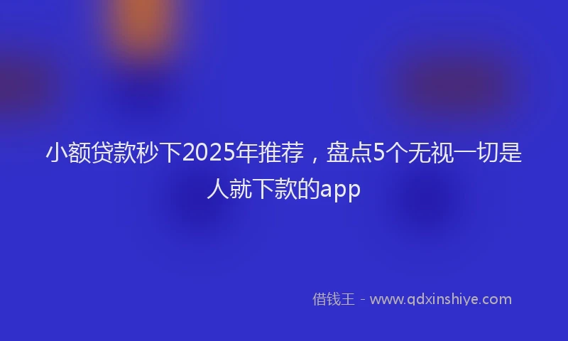 小额贷款秒下2025年推荐，盘点5个无视一切是人就下款的app