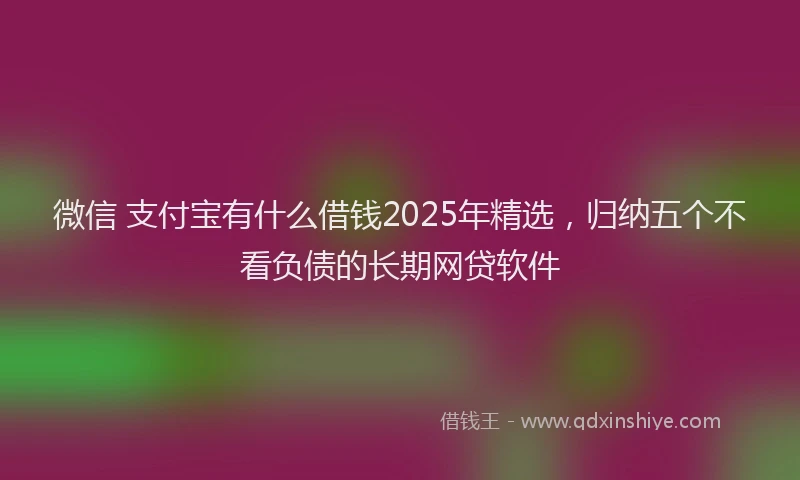 微信 支付宝有什么借钱2025年精选，归纳五个不看负债的长期网贷软件
