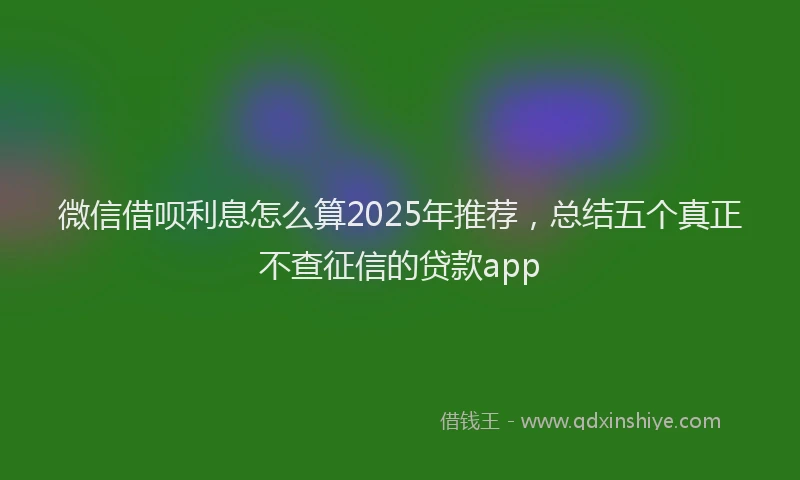 微信借呗利息怎么算2025年推荐，总结五个真正不查征信的贷款app