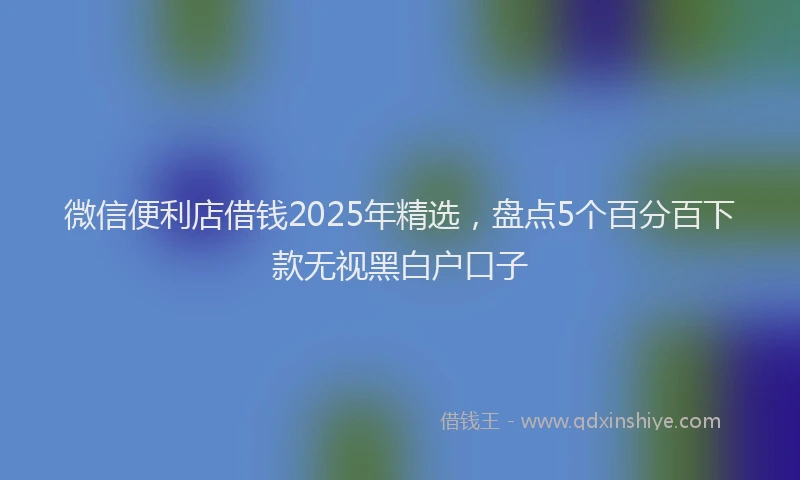 微信便利店借钱2025年精选，盘点5个百分百下款无视黑白户口子