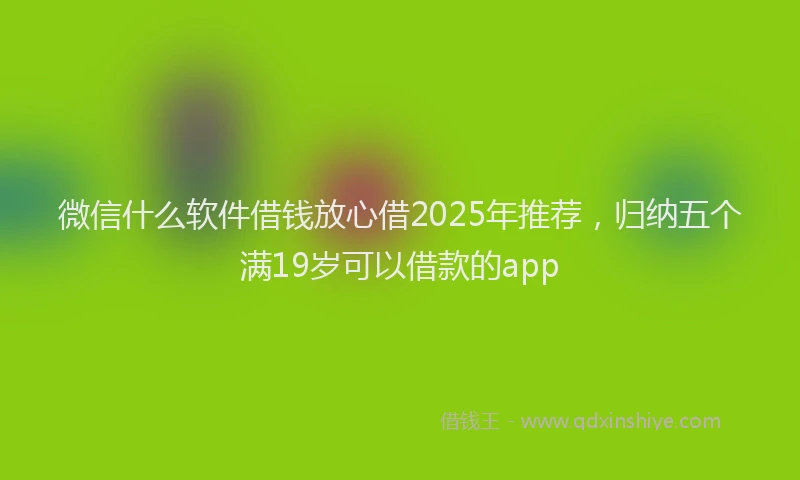 微信什么软件借钱放心借2025年推荐，归纳五个满19岁可以借款的app