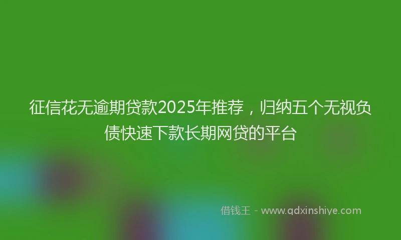 征信花无逾期贷款2025年推荐，归纳五个无视负债快速下款长期网贷的平台