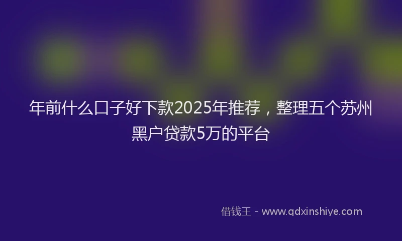 年前什么口子好下款2025年推荐，整理五个苏州黑户贷款5万的平台