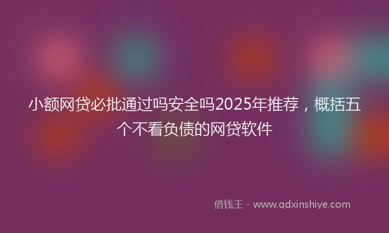 小额网贷必批通过吗安全吗2025年推荐，概括五个不看负债的网贷软件