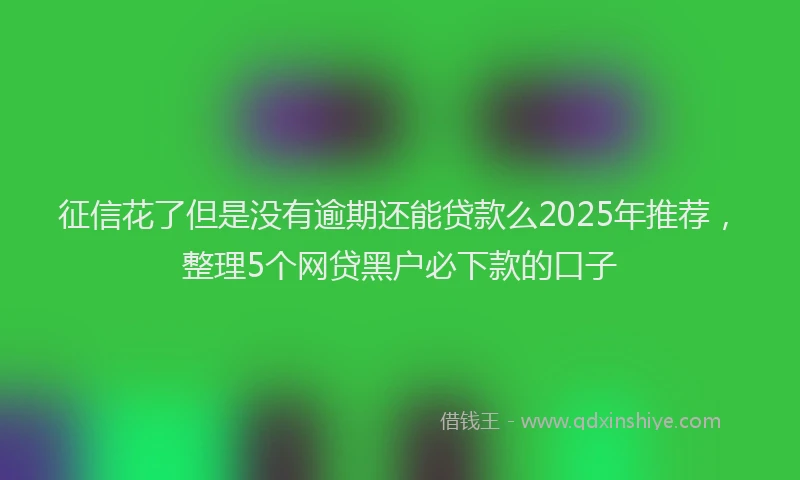 征信花了但是没有逾期还能贷款么2025年推荐，整理5个网贷黑户必下款的口子
