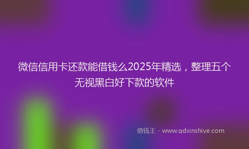 微信信用卡还款能借钱么2025年精选，整理五个无视黑白好下款的软件