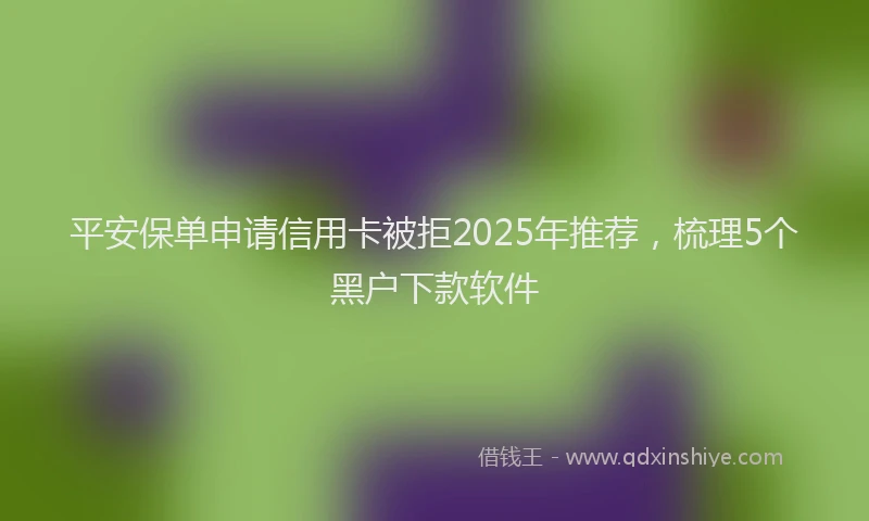 平安保单申请信用卡被拒2025年推荐，梳理5个黑户下款软件