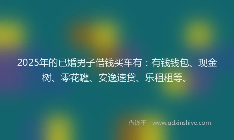 2025年的已婚男子借钱买车有：有钱钱包、现金树、零花罐、安逸速贷、乐租租等。