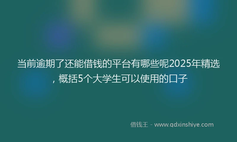 当前逾期了还能借钱的平台有哪些呢2025年精选，概括5个大学生可以使用的口子