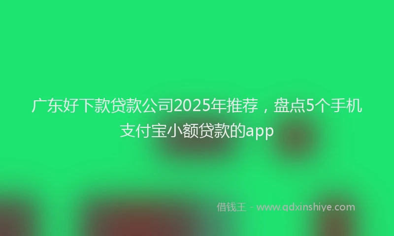 广东好下款贷款公司2025年推荐，盘点5个手机支付宝小额贷款的app
