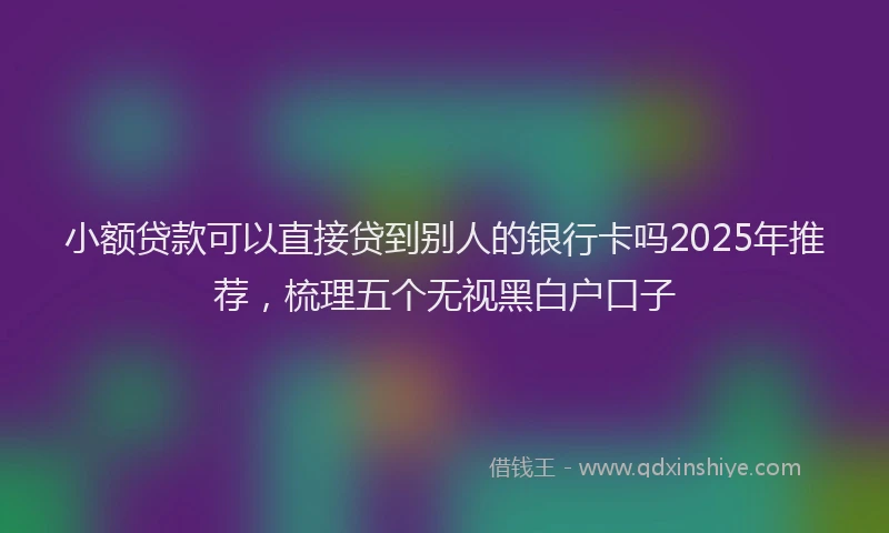 小额贷款可以直接贷到别人的银行卡吗2025年推荐，梳理五个无视黑白户口子
