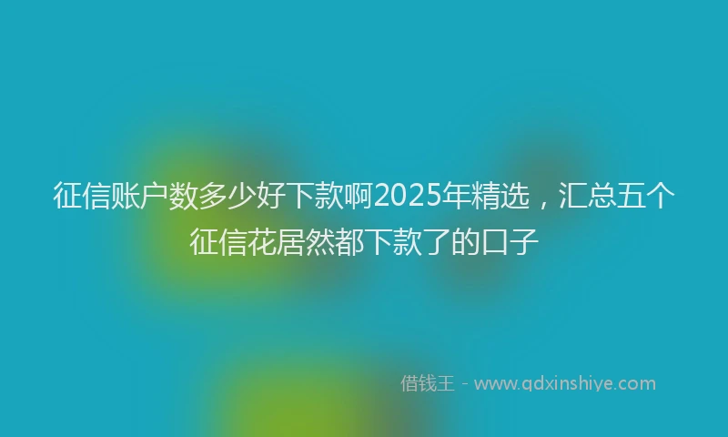 征信账户数多少好下款啊2025年精选，汇总五个征信花居然都下款了的口子