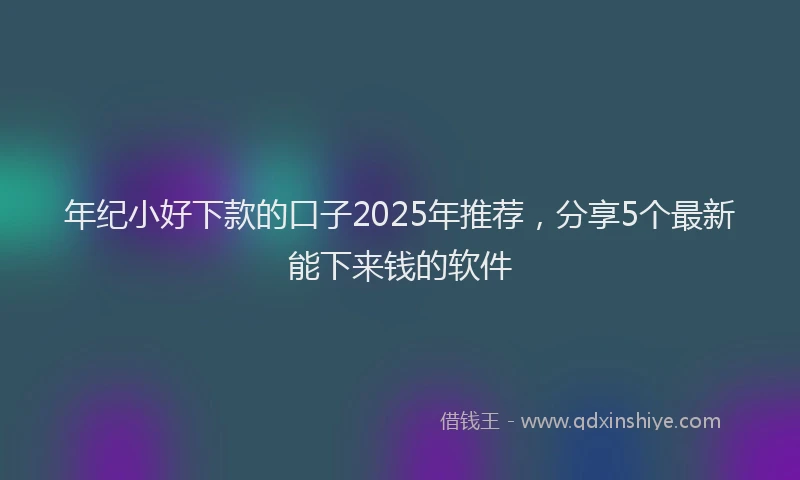 年纪小好下款的口子2025年推荐，分享5个最新能下来钱的软件