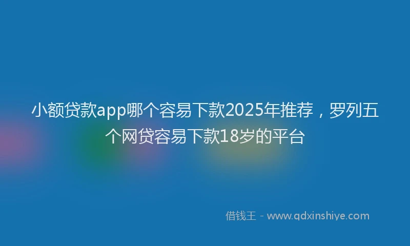 小额贷款app哪个容易下款2025年推荐，罗列五个网贷容易下款18岁的平台