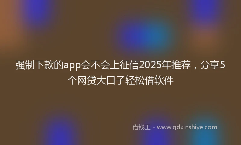 强制下款的app会不会上征信2025年推荐，分享5个网贷大口子轻松借软件