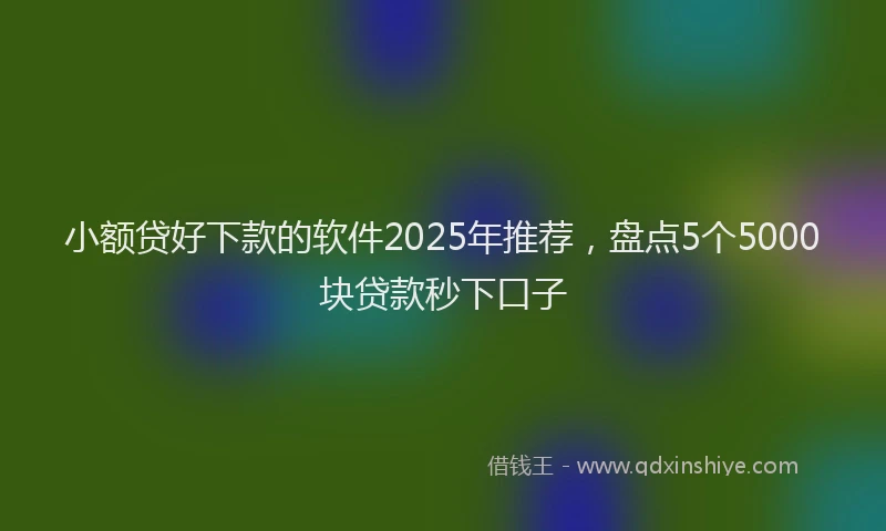 小额贷好下款的软件2025年推荐，盘点5个5000块贷款秒下口子