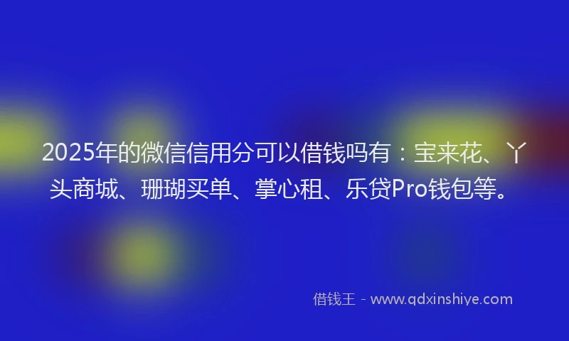 2025年的微信信用分可以借钱吗有：宝来花、丫头商城、珊瑚买单、掌心租、乐贷Pro钱包等。