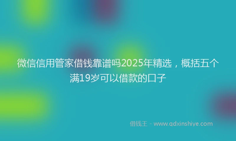 微信信用管家借钱靠谱吗2025年精选，概括五个满19岁可以借款的口子