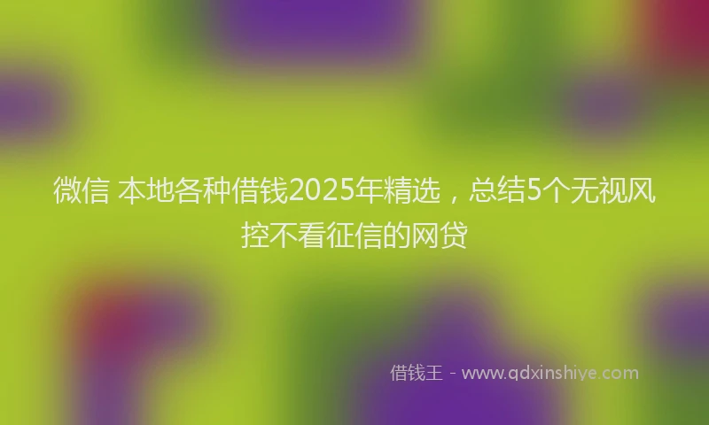 微信 本地各种借钱2025年精选，总结5个无视风控不看征信的网贷