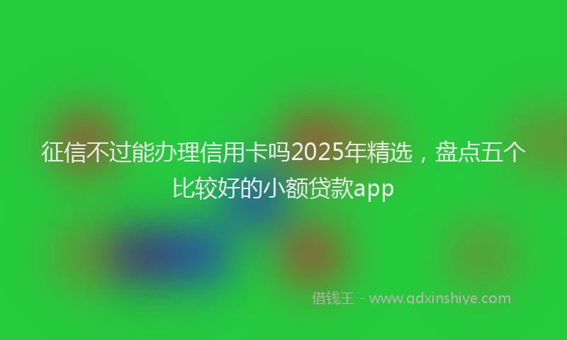 征信不过能办理信用卡吗2025年精选，盘点五个比较好的小额贷款app