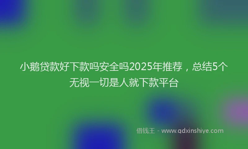 小鹅贷款好下款吗安全吗2025年推荐，总结5个无视一切是人就下款平台