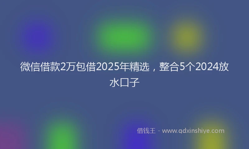 微信借款2万包借2025年精选，整合5个2024放水口子