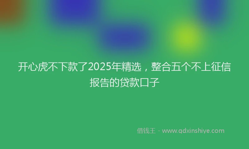开心虎不下款了2025年精选，整合五个不上征信报告的贷款口子