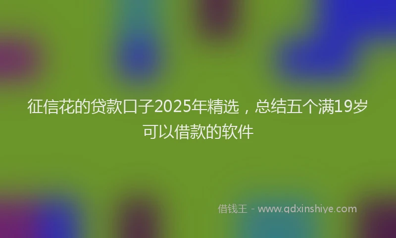 征信花的贷款口子2025年精选，总结五个满19岁可以借款的软件
