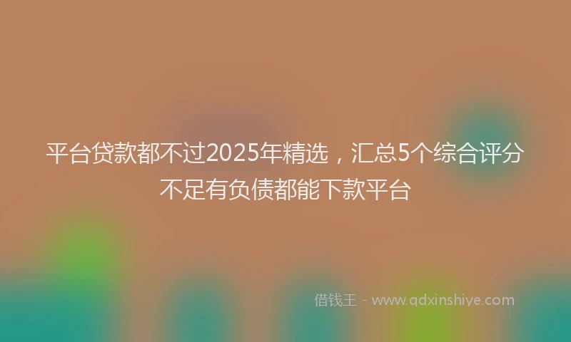 平台贷款都不过2025年精选，汇总5个综合评分不足有负债都能下款平台
