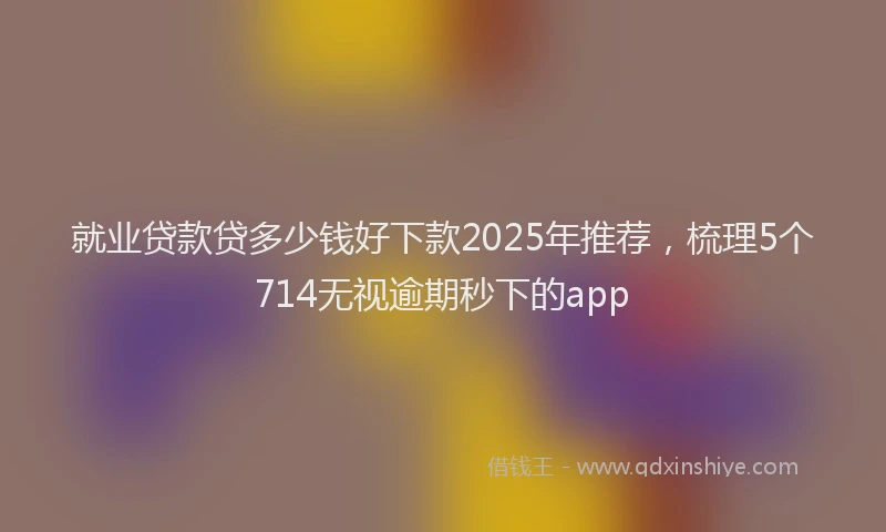 就业贷款贷多少钱好下款2025年推荐，梳理5个714无视逾期秒下的app