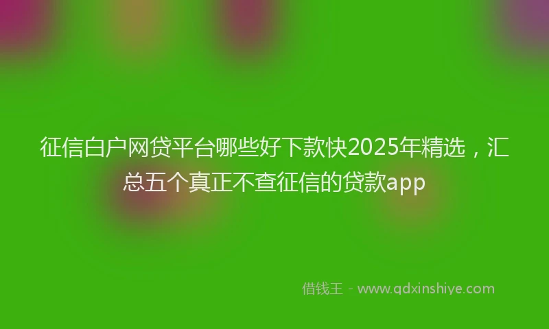 征信白户网贷平台哪些好下款快2025年精选，汇总五个真正不查征信的贷款app