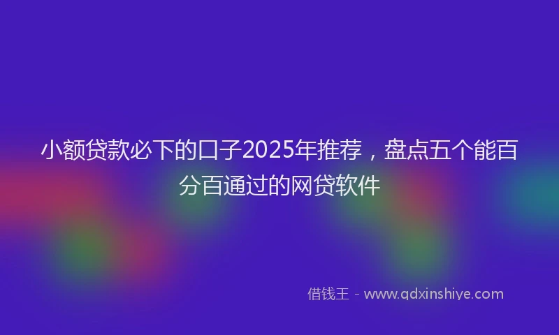 小额贷款必下的口子2025年推荐，盘点五个能百分百通过的网贷软件
