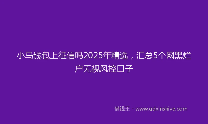 小马钱包上征信吗2025年精选，汇总5个网黑烂户无视风控口子