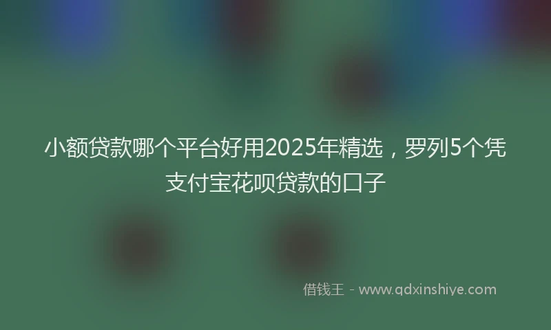 小额贷款哪个平台好用2025年精选，罗列5个凭支付宝花呗贷款的口子