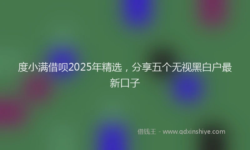 度小满借呗2025年精选，分享五个无视黑白户最新口子