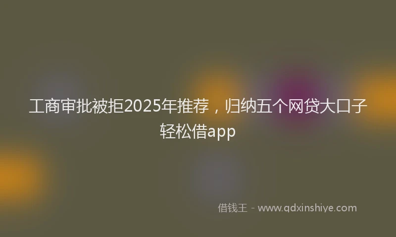 工商审批被拒2025年推荐，归纳五个网贷大口子轻松借app