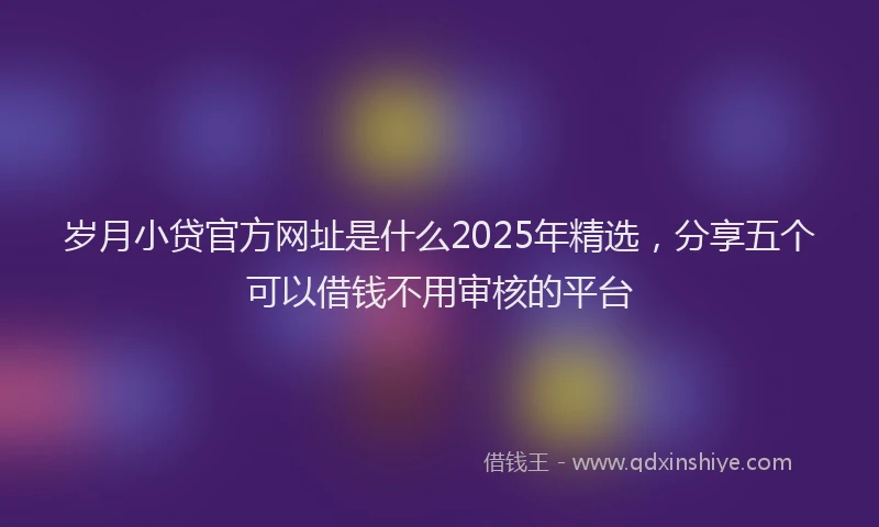 岁月小贷官方网址是什么2025年精选，分享五个可以借钱不用审核的平台
