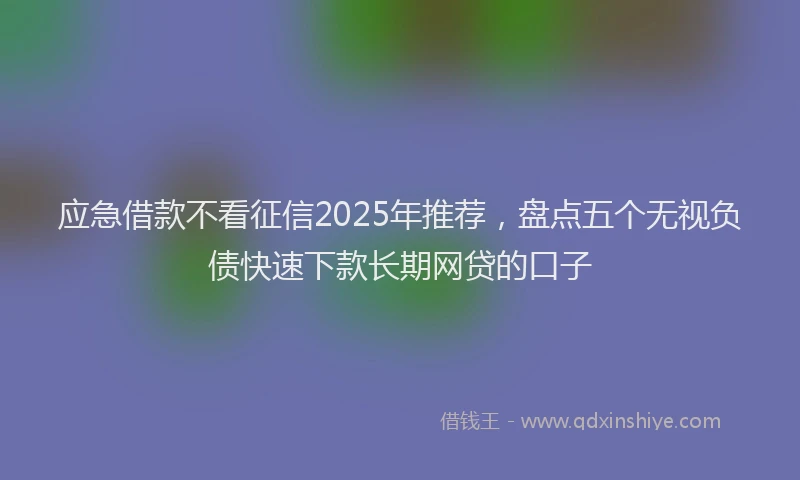 应急借款不看征信2025年推荐，盘点五个无视负债快速下款长期网贷的口子