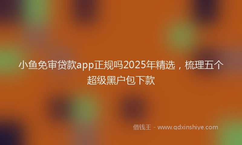 小鱼免审贷款app正规吗2025年精选，梳理五个超级黑户包下款